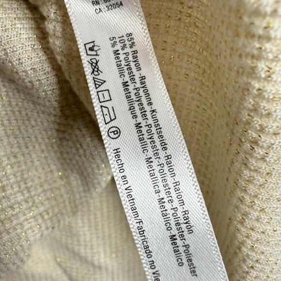 Free People Intimately Waffle Knit Bell Sleeve Blouse Women M Cream Tie Front - Picture 4 of 9